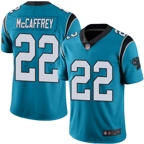 Carolina Panthers Limited Blue Men Christian McCaffrey Jersey NFL Football #22 Rush Vapor Untouchable